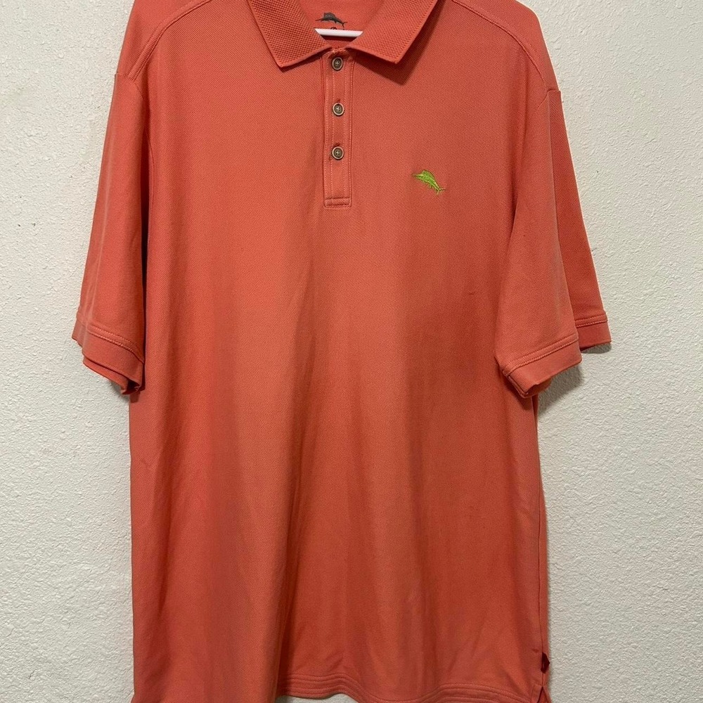 Tommy Bahama Men's Supima Polo‎ Shirt Size XL Short Sleeve Coral/Salmon